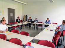 Workshop &gt;&gt;Blockchain in regionalen Infrastrukturen&lt;&lt; mit RA Dr. Markus Büch (Bildmitte) 